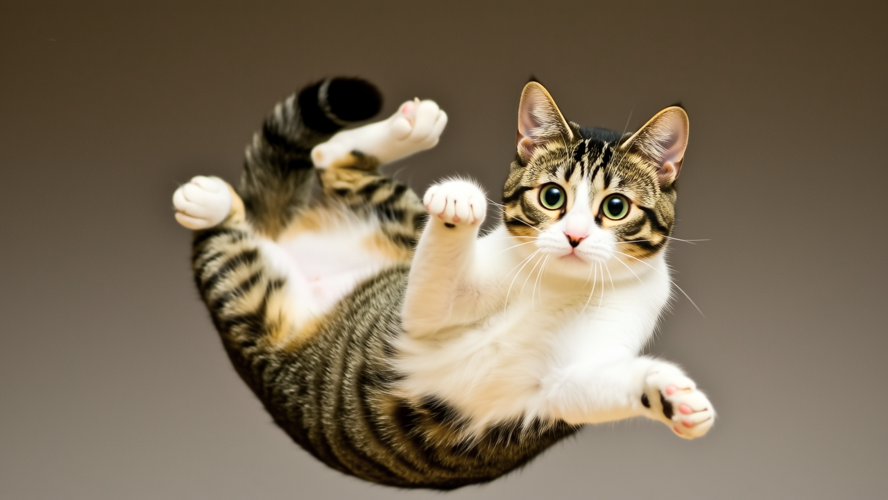 🔬 Fakta Sains #101: Refleks Kucing: Mengapa Kucing Hampir Selalu Mendarat dengan Kakinya