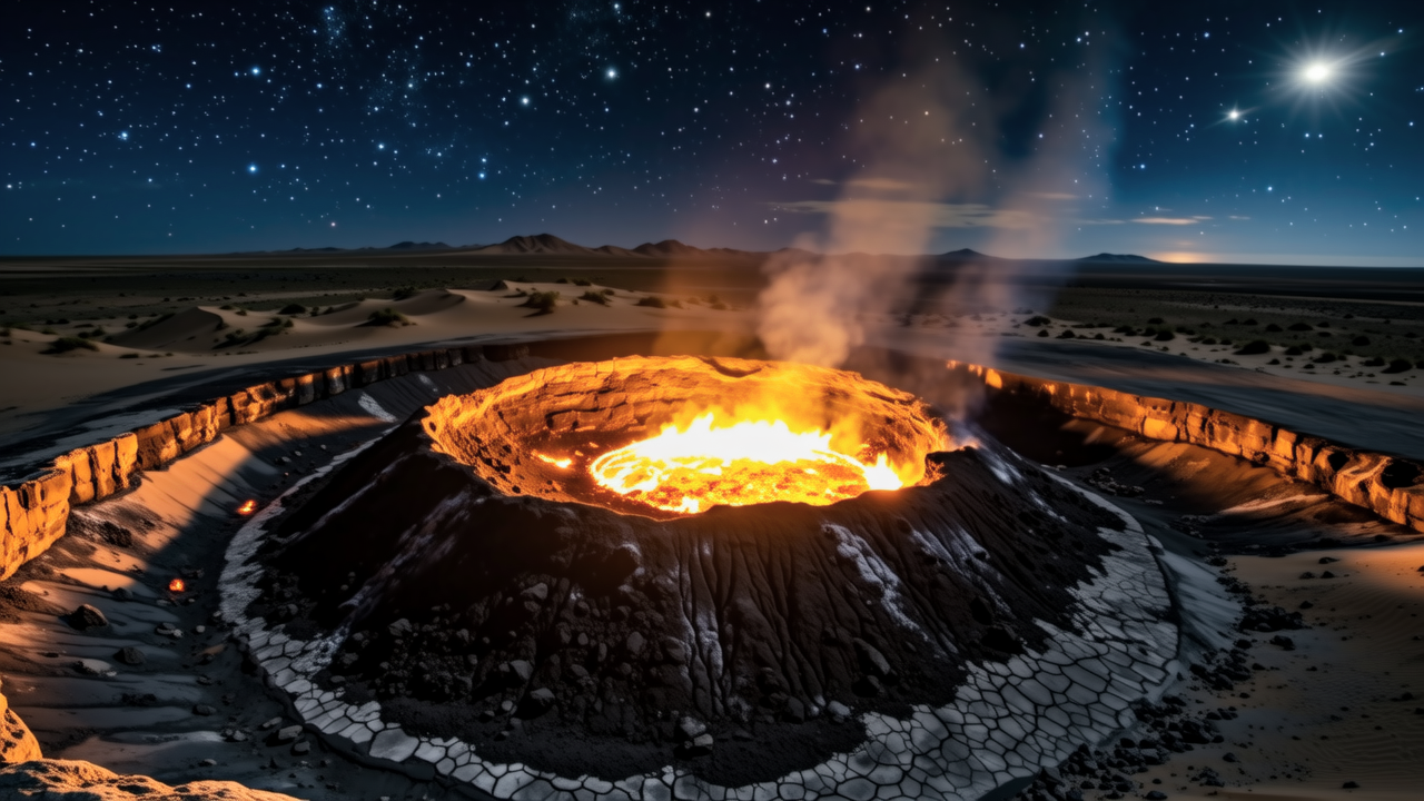 🔬 Fakta Sains #110: Kawah Gas Darvaza dan Fenomena Pembakaran Metana Geologi Semula Jadi